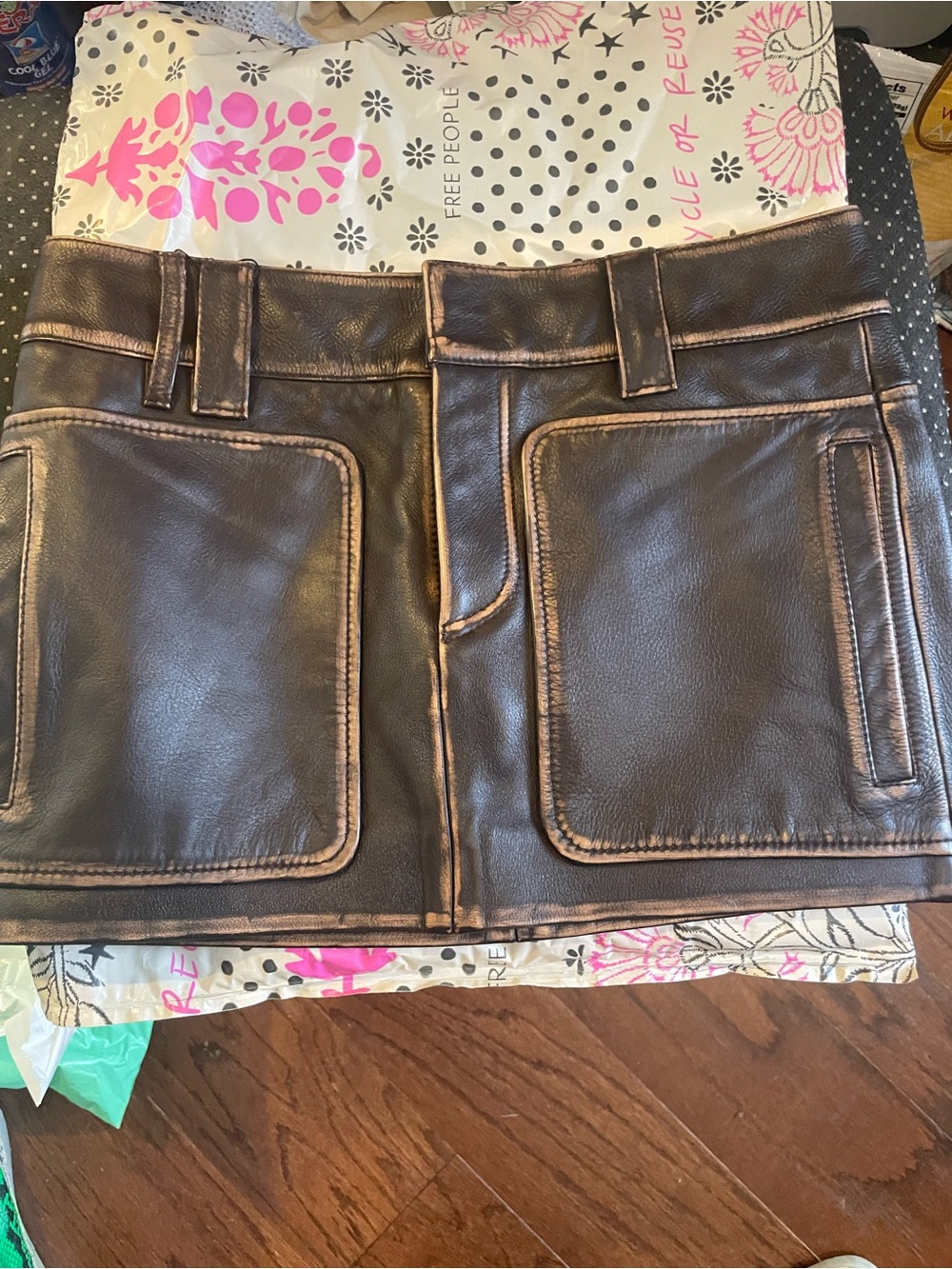 GRLFRD MICRO MINI LEATHER SKIRT XXS